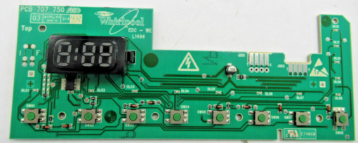 Waschmaschine Steuer-Module / Bedienteil 	Whirlpool / Bauknecht	PCB 707 750 AKO / 481223958061	WA PLUS 626BW	624TDI	AKO CN 707629-05	10091030732	WH 461971403701-02 / WH 461971428481-A  (Gbr)          PositionNummer:WB21-000