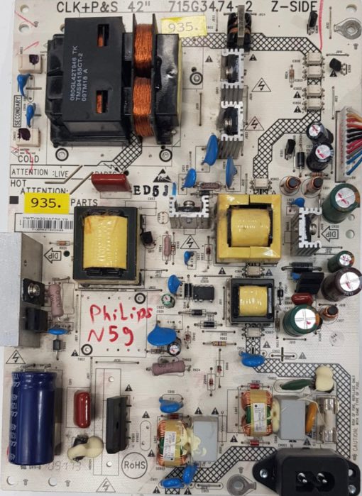 NETZTEIL	PHILIPS	42PFL3604D/12	715G3474-2 Z-S			PWTV9QG1APR2 Y9 F1APR21920498 (Gbr )                  PositionNummer: N59-935