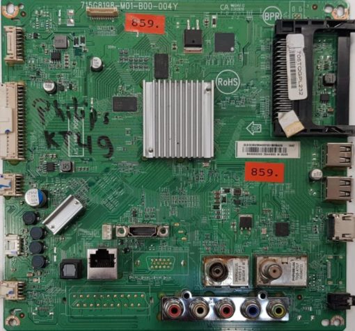MAINBOARD 	PHILIPS	715G8198-M01-B00-004Y				(X)XGCB02B04002SX/QBRBA3S 1642 B49060300 3544880 M 0599 (Gbr)          PositionNummer:KT49-859