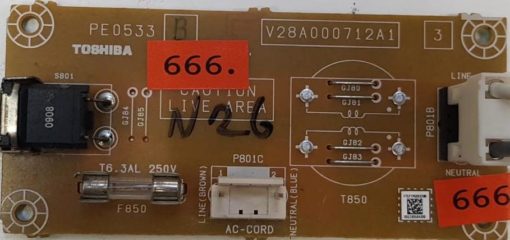 NETZTEIL 	TOSHIBA	V28A000712A1 PE0533 CCP-6400S V28A000715A0				FTCFTPE0533B0 09Z190504300 (Gbr )                  PositionNummer: N26-666