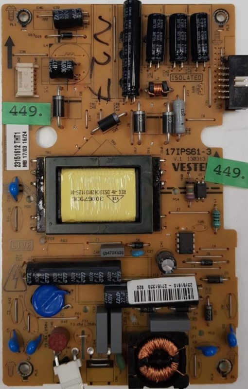 NETZTEIL	TELEFUNKEN	17IPS61-3 V.1 130313		23151612 THT1 MB 17/03 16/24		23151610-27151330 920 (Gbr )                  PositionNummer:N27-449