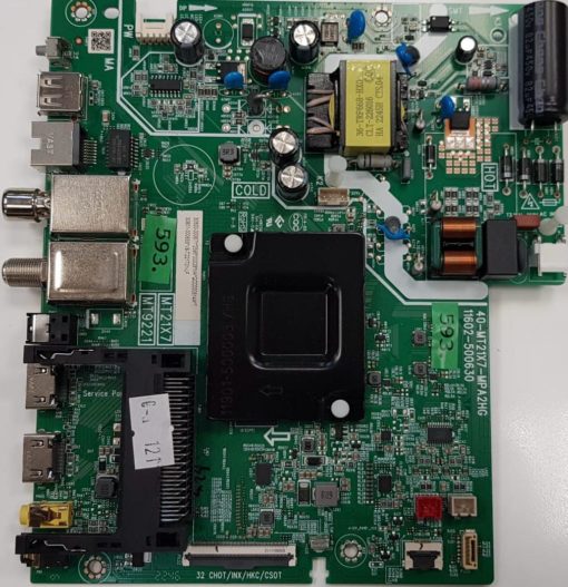 MAINBOARD 	TCL	40-MT21X7-MPA2HG 11602-500630		30800-000671*2595*00028*MA*QCC000814A*T;30801-000633*V8-T221T01-LF	MT21X7 MT9221, 32S5209 32S5209X2 	 (Gbr)          PositionNummer:KM72-593