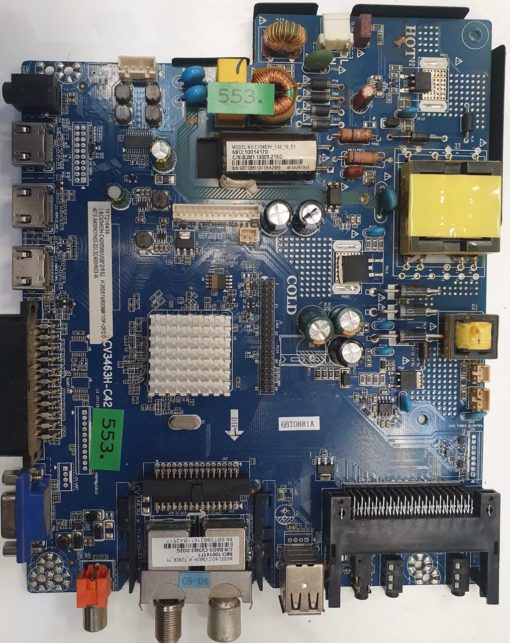MAINBOARD	JTC	DVX4	CV3463H-C42 -12 151119	TFT216439 CV3463H-C42(65W)/USB*2/S2 H.265/51V/600MA*1/3P+2P/2.0 40" A400ND1N03-20/LSC400HN03-W, CV3463F_C42_12_E3, 10014170, BJM1-14009-2T6G	(DVB-PM14009HCATS), CV3463H_K_TUNER_11, 10014171, BA00-CV3463-002G	G1612-XB05210, 6BT08811611BA2989 48-54V/600MA, 6BT08821611BA2517(Gbr)          PositionNummer:KT06-553