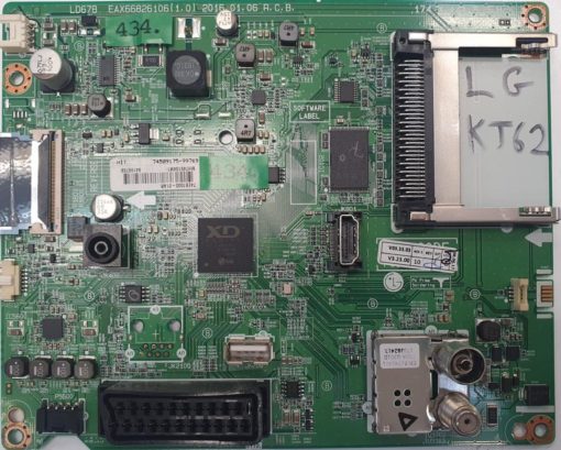 MAINBOARD	LG	43LH510V	EAX66826106(1.0) LD67B	43LH510V-ZE.BEEWLJP		704MAZV4M173, 74EBT000-01AR MH745104M1 64199769 (Gbr)          PositionNummer:KT62-434