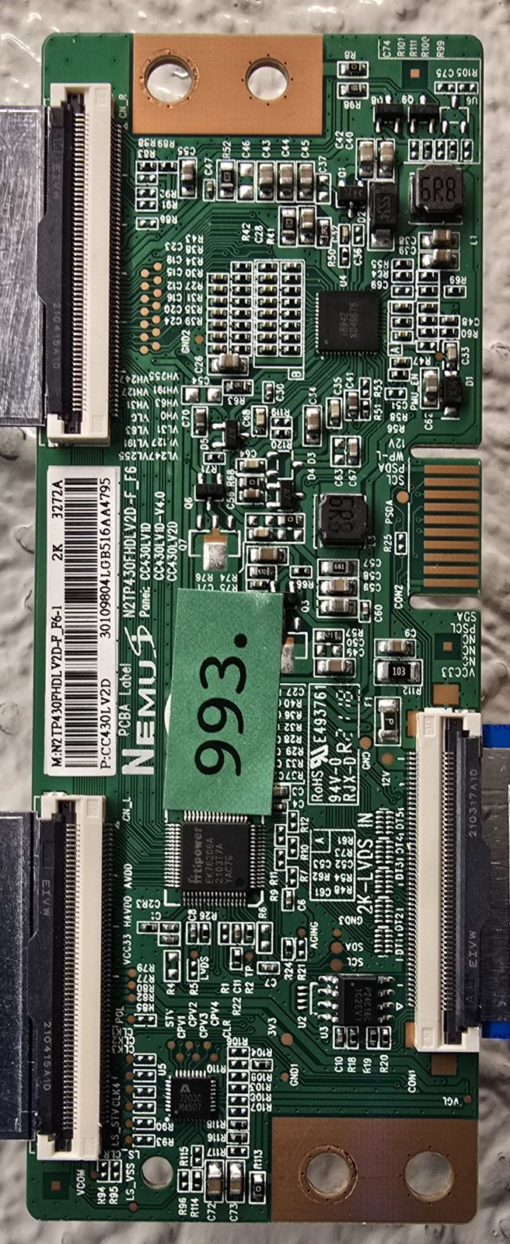 T-CON BOARD	TELEFUNKEN	N2TP430FHDLV2D-F_F6-1 N2TP430FHDLV2D-F_F6		CC430LV1D CC430LV1D-V4.0 CC430LV2D		2K 3272A CC430LV2D 30109804LGB516AA4795(Gbr)  PositionNummer:T37-993