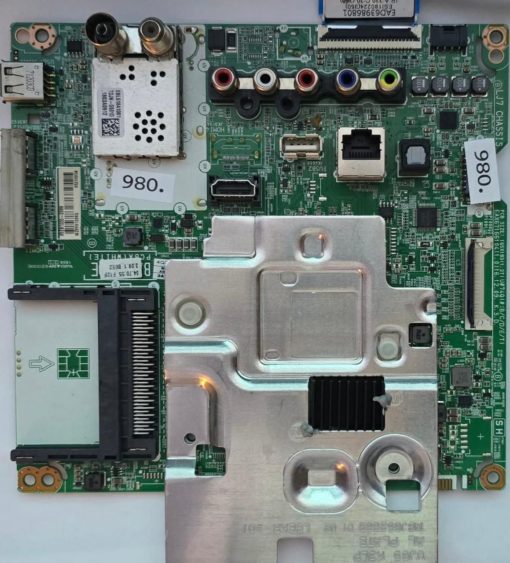 MAINBOARD	LG	65UK6100PLB.BEUWLJP 65UK6100PLB	EAX67166104(1.0)	04.70.55 F12F 3.09.1 B0E2, 94V-0(E131308) 1806 3-1	165X183(1.2T), 8F1D030D (68/840) MEZ67667701(REV00)	85EBT000-0388 MZ8591036Q 65239204, 805MAFC5H843 (Gbr)          PositionNummer:KT62-980