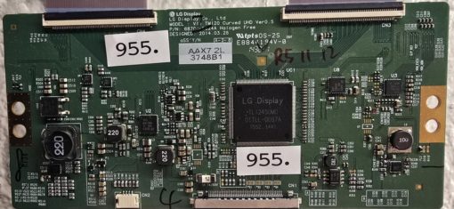 T-CON BOARD	LG	V14 TM120 CURVED UHD VER0.5 6870C-0502A		TL 12450M0 0ITLL-0097A T552.1441, AAX7 2L 3748B1	0S-2S E88441 94V-0 1438-1  (Gbr)  PositionNummer:T39-955