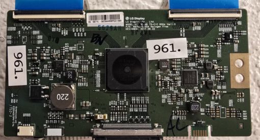 T-CON BOARD	LG	V17 65UHD TS-CIC 60HZ VER1.0 6870C-0750A		5629AH, TLi2461MC 0ITLL-0136A R409 1750	E255400 94V-0 1750-3	65 6871L-5629AHRBPGG1369 (Gbr)  PositionNummer:T39-961