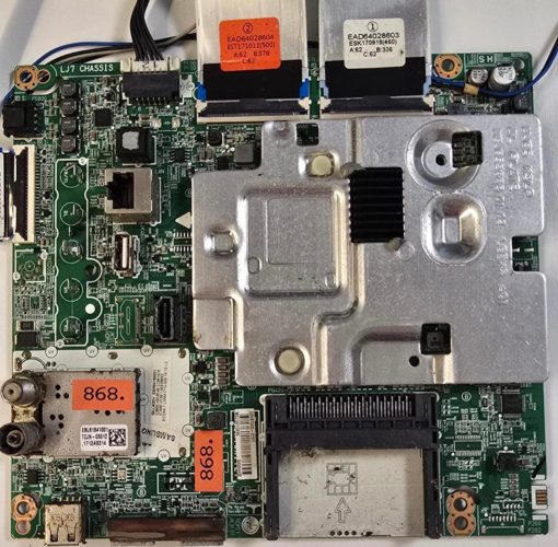 MAINBOARD	LG	55UJ6309-ZA 		7D1D022P (1181/1698), LJ7 CHASSIS, EAD64028603 ESK170918(460) A:62 B:336 C:62, 55UJ6309-ZA.BEUYLJP 55UJ6309	MEZ65035142(REV03), 55UJ630V EBR84156601 IC8800 V03.60.40 CC8512C8 IC3000 V3.09.1 0EA0B0E2 EC04.1 LGMA1712-028 14.12.L3	712MAGPD9423, ZDEBT000-01VT MC7DD10295 64564402, EBL61841001 TDJN-G501D 1712A0314 (Gbr)          PositionNummer:KT14-868