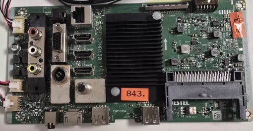 MAINBOARD	TELEFUNKEN	17MB170 130519R4		1911 23706936 285759590612 10131290 2840	Smart TV 5000A	101312902102100014 8575935 100014, 100305210001514 (Gbr)          PositionNummer:KT27-843