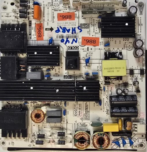 NETZTEIL	SHARP	LC-55UI7352E 	PW.188W2.711	P0-50R-2-CVTE	P149 0319 KB-5150	V19010052-0A02990 138W6 ROHS LSC550FN11 (Gbr )                  PositionNummer:N40-886