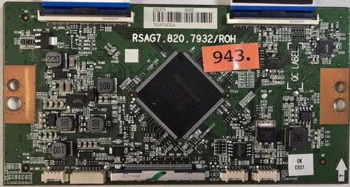 T-CON BOARD	HISENSE	RSAG7.820.7932/R0H		1825A E303981 94V-0 AOH-1		222374 B005 TG187G63CQ (Gbr)  PositionNummer:T80-943