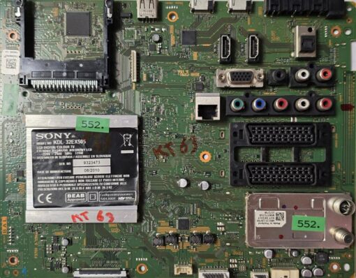 MAINBOARD	SONY 	KDL-32EX505				9323473, AB0C25129769 SUT-VE101T 859771710 1072758, Y2008840J 106026-104(Gbr)          PositionNummer: KT63-552