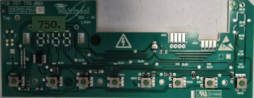 WASCHMASCHINE STEUER-MODULE / BEDIENTEIL	BAUKNECHT	PCB 707 750 AKO WH 461971428481-A 		EDC-WE L1494	E74060	CN 745146-00 130608 F1,3D,GRN 22 30 614 (Gbr)          PositionNummer:W21-750