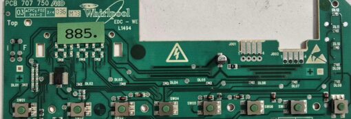 WASCHMASCHINE STEUER-MODULE BEDIENTEIL	BAUKNECHT	PCB 707 750		03 CPC F02 94V-0 2/4 116 M73 EDC-WE L1494	E74060	WH 461971428481-A C N 745146-00 160301 F1,3D,GRN 14 30 461 (Gbr)          PositionNummer: W22-885