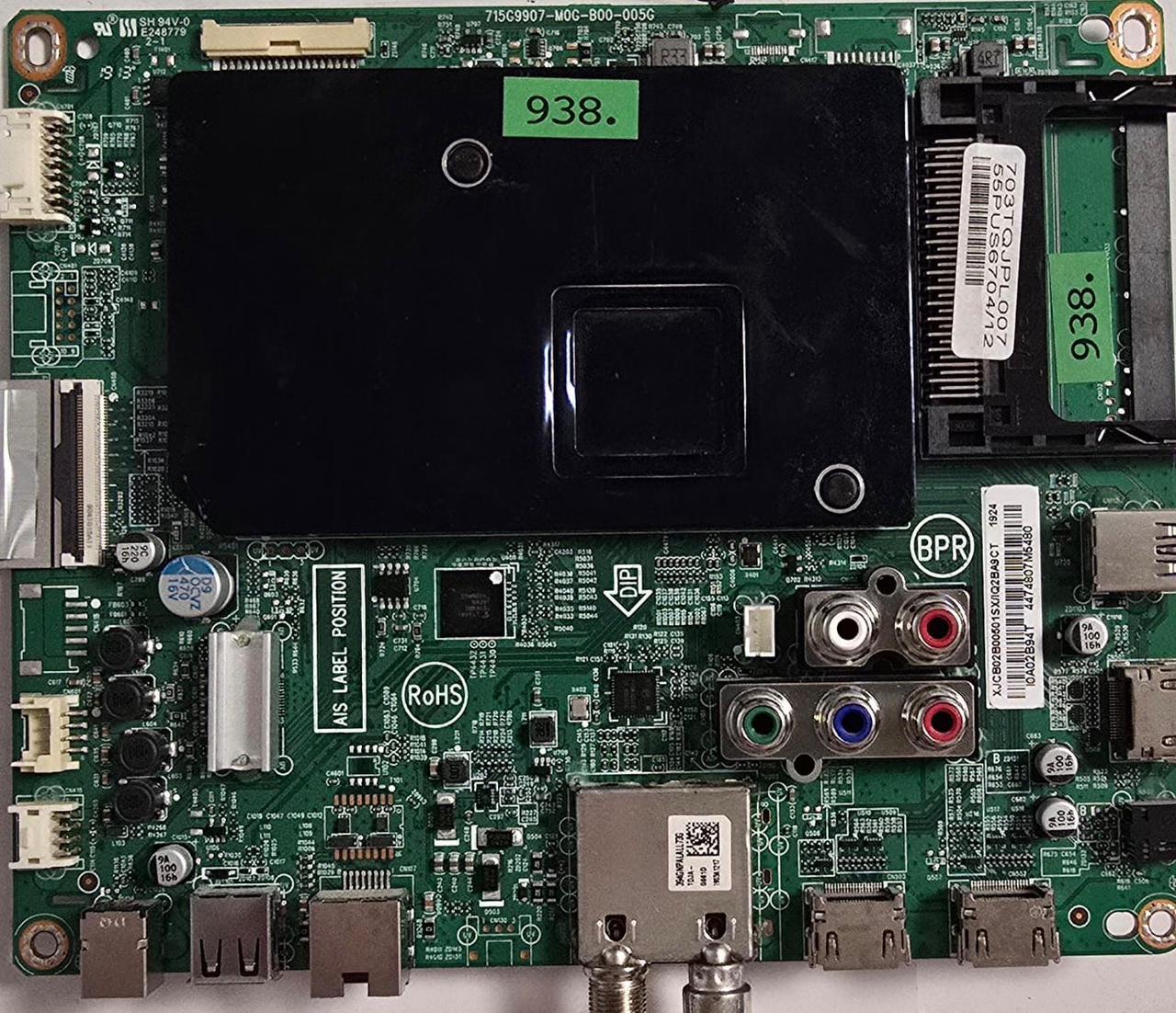 MAINBOARD PHILIPS 55PUS6704/12 715G9907-M0G-B00-005G SH 94V-0 E248779 2-1 1913 FZ1A1926075708, 7940555, 703TQJPL007 55PUS6704/12, XJCB02B00501SX/IQ2BA9CT 1924 I0A02B94T 4474807M5480, 394GNPALALL73G TDJA- G661D 1903A1217 (Gbr) PositionNummer: KT19-938