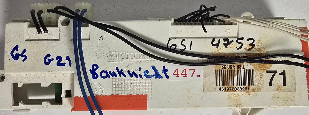 GESCHIRRSPÜLMASCHINE ELEKTRONIK BAUKNECHT 79 271 403 88 701 039B 651 4753 BK-UB-5-RS-L 461972038261 71 (Gbr) PositionNummer:G12-447