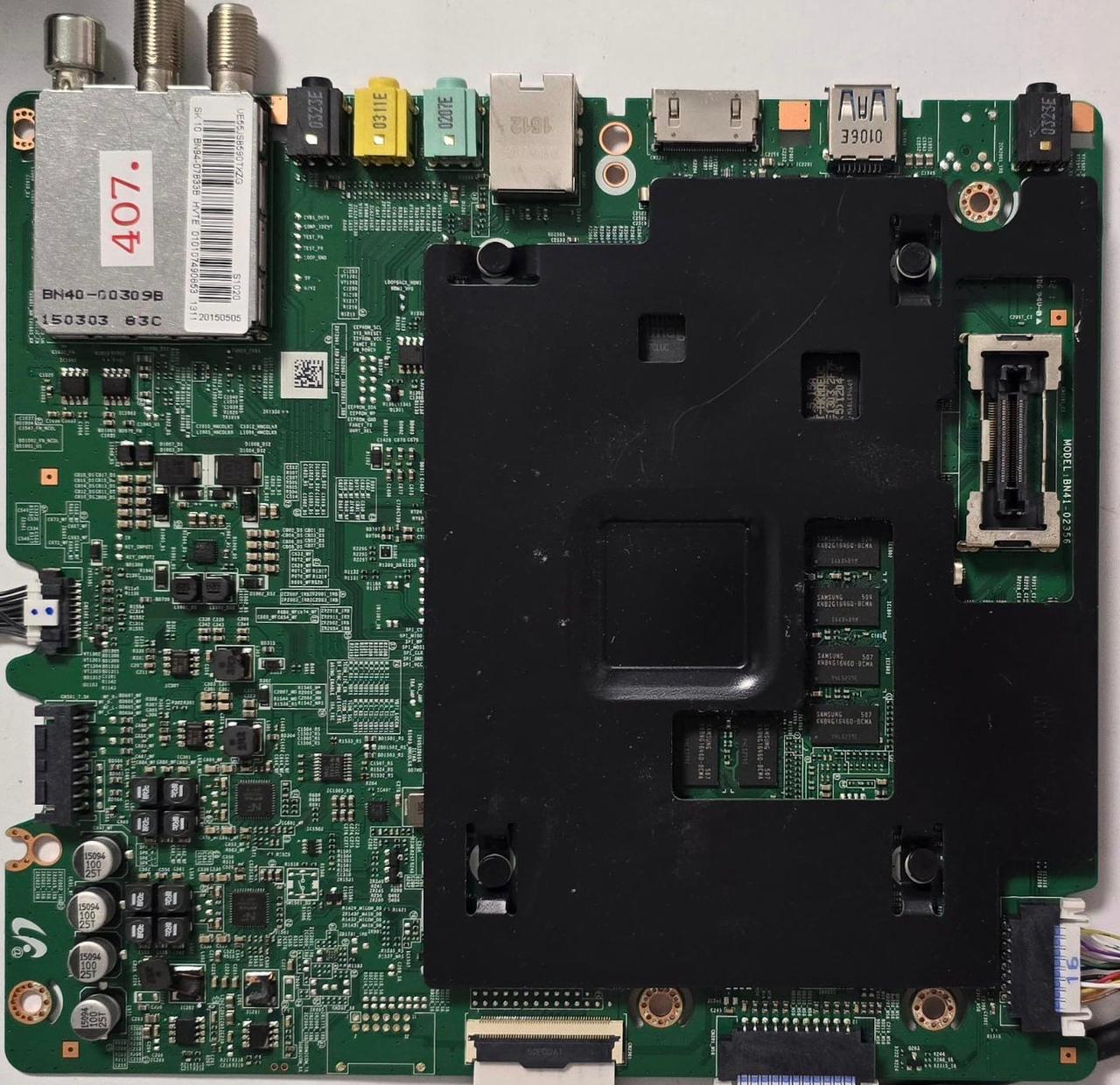 MAINBOARD SAMSUNG UE55JS8590T BN41-02356B BN41-02356 Ver 01 BN68-06708E-00 UE55JS8590 UE55JS8590TXZG 07NX3SAG500334R, UE55JS8590TXZG S1020 SK 10 BN94-07833B HVTE 010107490853 1311 20150505 (Gbr) PositionNummer: KT125-407
