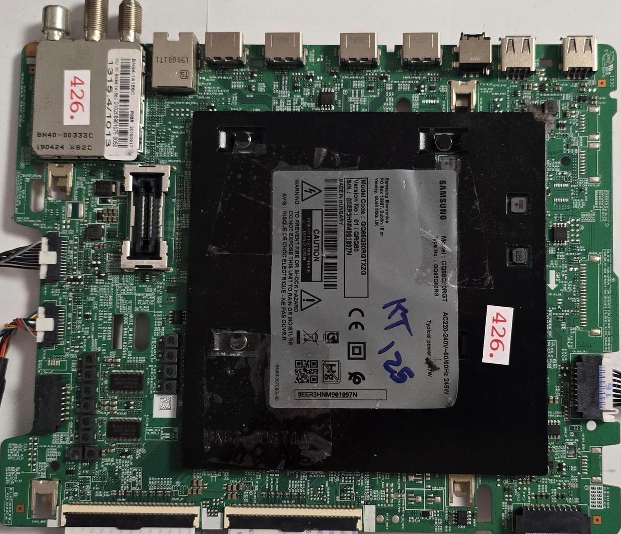 MAINBOARD SAMSUNG GQ65Q80RGT BN41-02695 01/QRQ80 BN68-06708G-00 GQ65Q80RG GQ65Q80RGTXZG 0EER3HNM901097N, BN94-14158C P05R 20190917 HU 10 BN94-14158C 010208961075 0050 1315.4/1013 (Gbr) PositionNummer: KT125-426