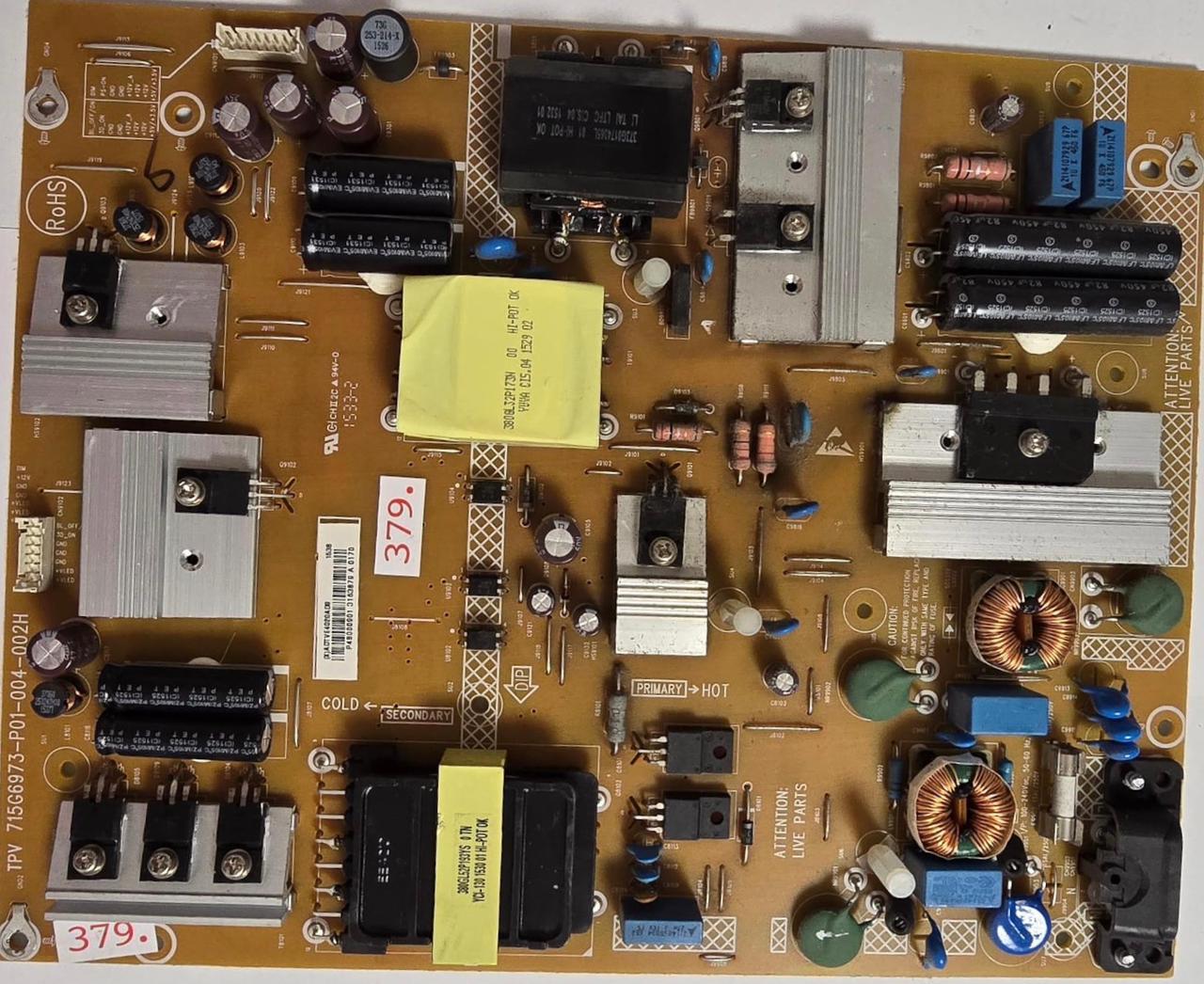 NETZTEIL PHILIPS 55PUK7150/12 TPV 715G6973-P01-004-002H 94V-0 1533-2 FZ1A1602043340, (X)ADTVE4020AD9 1538 P48000901 3163879 A 0170 (Gbr) PositionNummer: N19-379