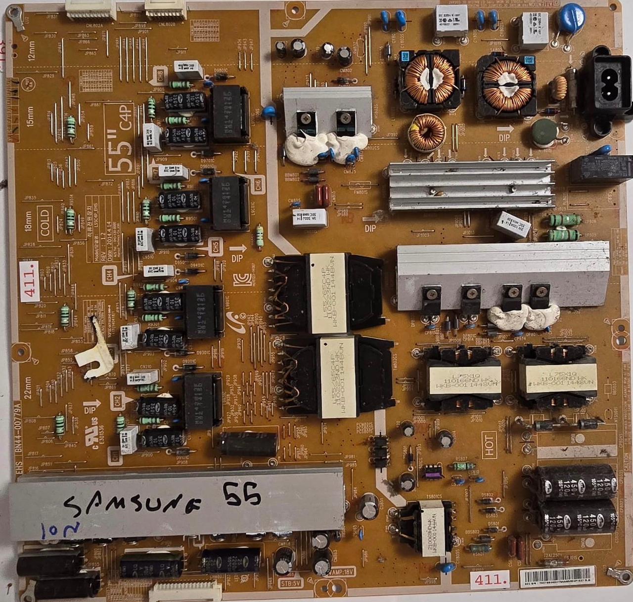 NETZTEIL SAMSUNG UE55HU8290L UE55HU8290 L55C4P_EHS BN44-00779A REV 1.2 Ver 01 UE55HU8290LXZG M3SAF600828W, TH07BN4400779AAM5RF4P1537 R,B (Gbr) PositionNummer: N01-411