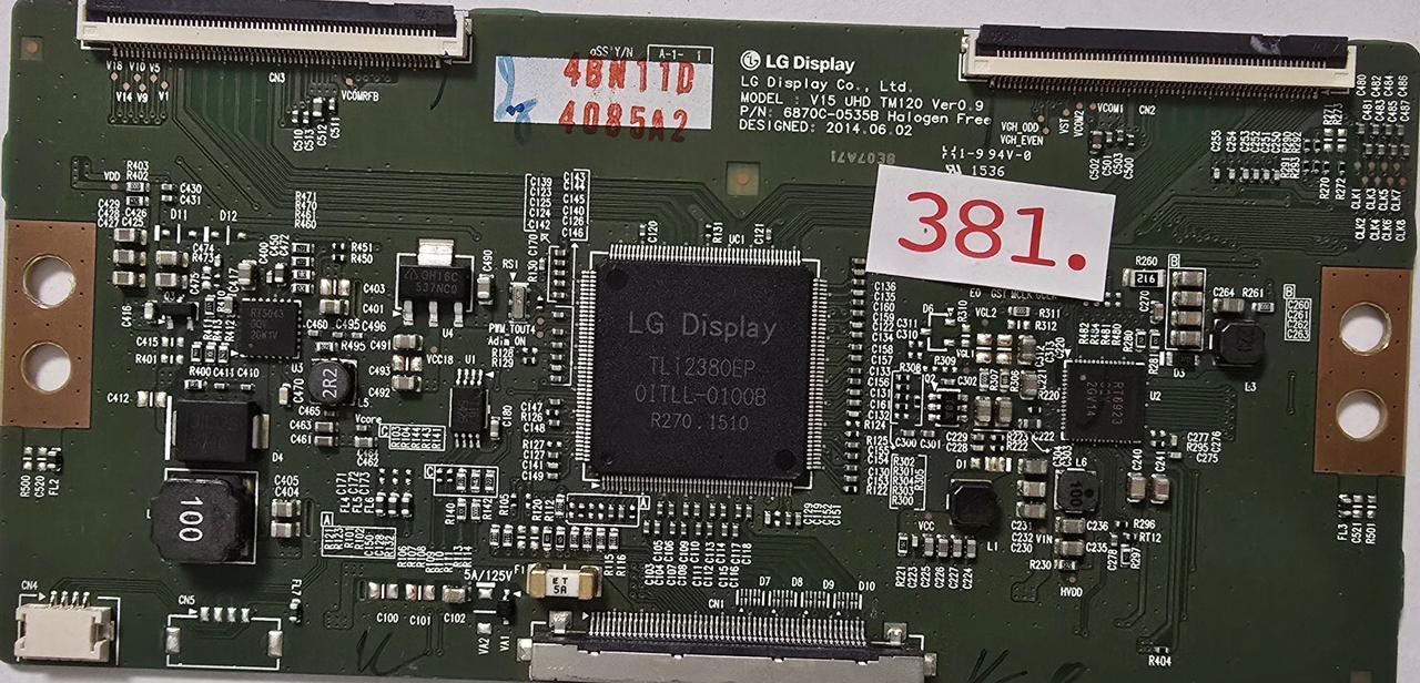 T-CON BOARD PHILIPS 55PUK7150/12 V15 UHD TM120 Ver0.9 6870C-0535B 00141 49187 08268 14600 49415 02531 06434 00000 4BN11D 4085A2 1-9 94V-0 1536 FZ1A1602043340 (Gbr) PositionNummer: T31-381