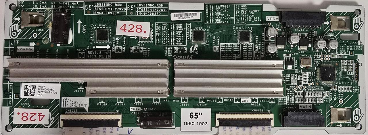 T-CON BOARD SAMSUNG GQ65Q80RGT L55S8GNC_RSM BN44-00985C L65S8GNC_RSM BN44-00985D 01/QRQ80 BN68-06708G-00 GQ65Q80RG GQ65Q80RGTXZG 0EER3HNM901097N, VN07 BN44-00985D DY82M6EH10E R.C, HK6D904400 (Gbr) PositionNummer: T13-428