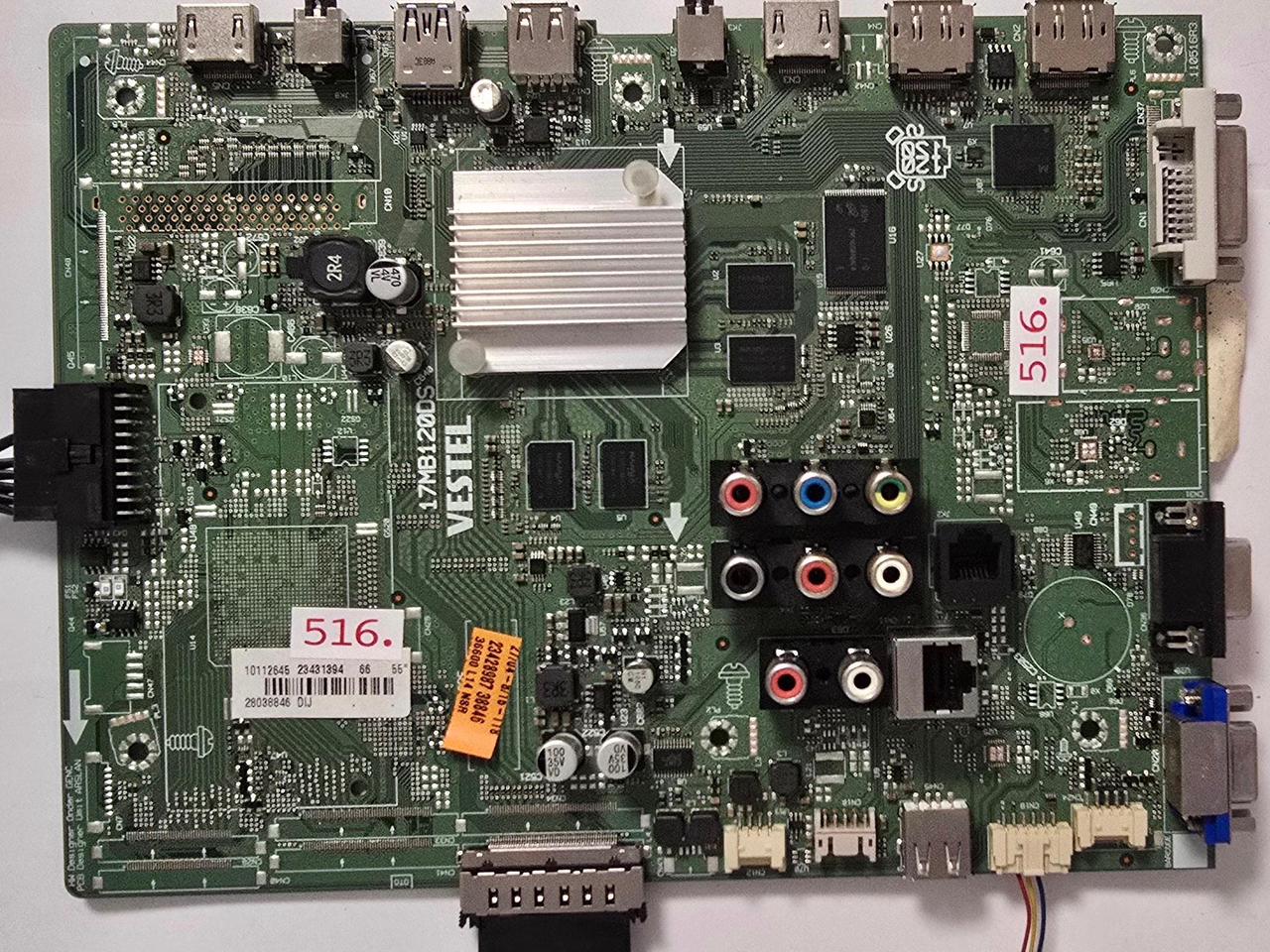 MAINBOARD TELEFUNKEN 17MB120DS 110516R3 10112645 23431394 66 55" 28038846 DIJ (Gbr) PositionNummer: KT27-516