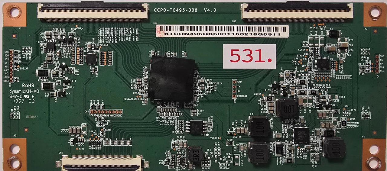 T-CON BOARD TELEFUNKEN D50V900M4CWH CCPD-TC495-008 V4.0 7673 7712 101288992008000195 8472890 000195, 8TCON495Q85031150218G591 (Gbr) PositionNummer:T37-531