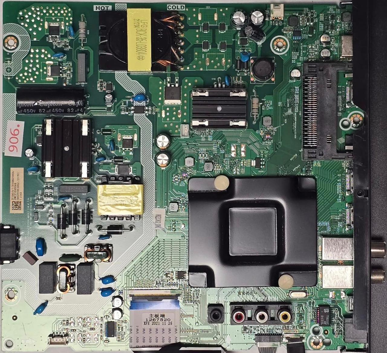 MAINBOARD HISENSE 58A6FG RSAG7.820.11742/ROH 311563/b/1/3TE58G214426/ ZMZ21CU006S 58A53FEVS (0006) / 311791/ E L1203 (Gbr) PositionNummer: KT07-906