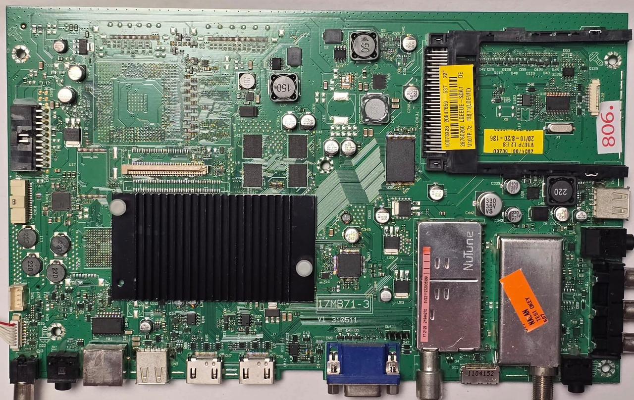 MAINBOARD LOEWE CONNECT 22 SL 17MB71-3 V1 310511 50405W80 01808, 0504052380018084, 100732281110100708, 6779115 100708, 10073228 1110, 10073228 20547659 637 22" 26780260 LGEEUE-SDA1 DE V107P.7z_MB71(L0EWE) (Gbr) PositionNummer: KT10-806