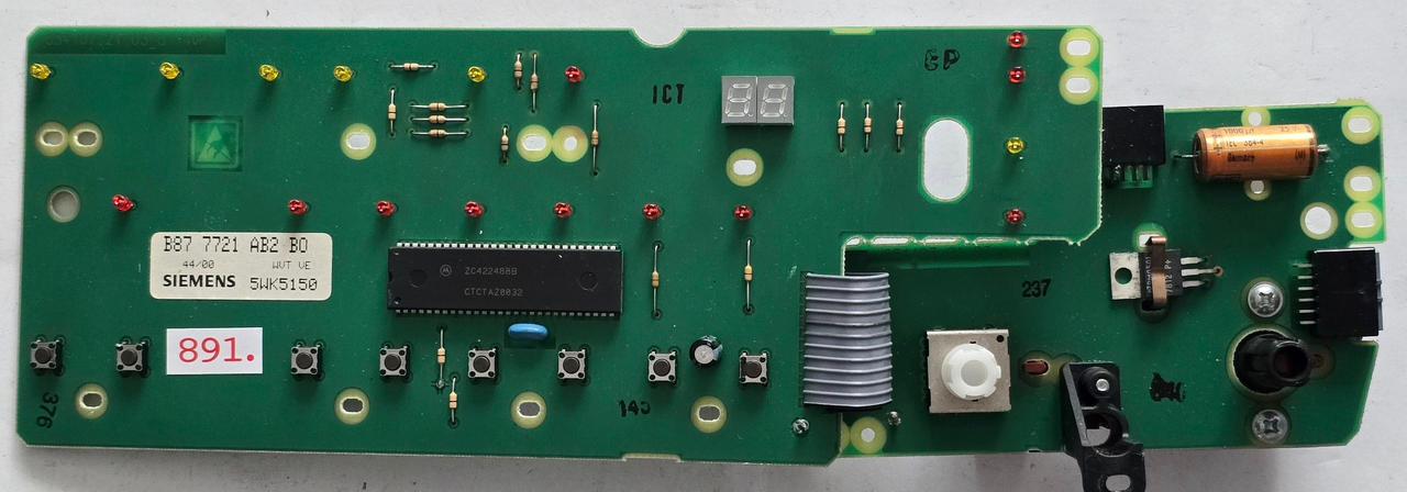 WASCHMASCHINE STEUER-MODULE BEDIENTEIL BOSCH B87 7721 AB2 BD 5WK5150 654107.21.03_a (Gbr) PositionNummer: WB34-891