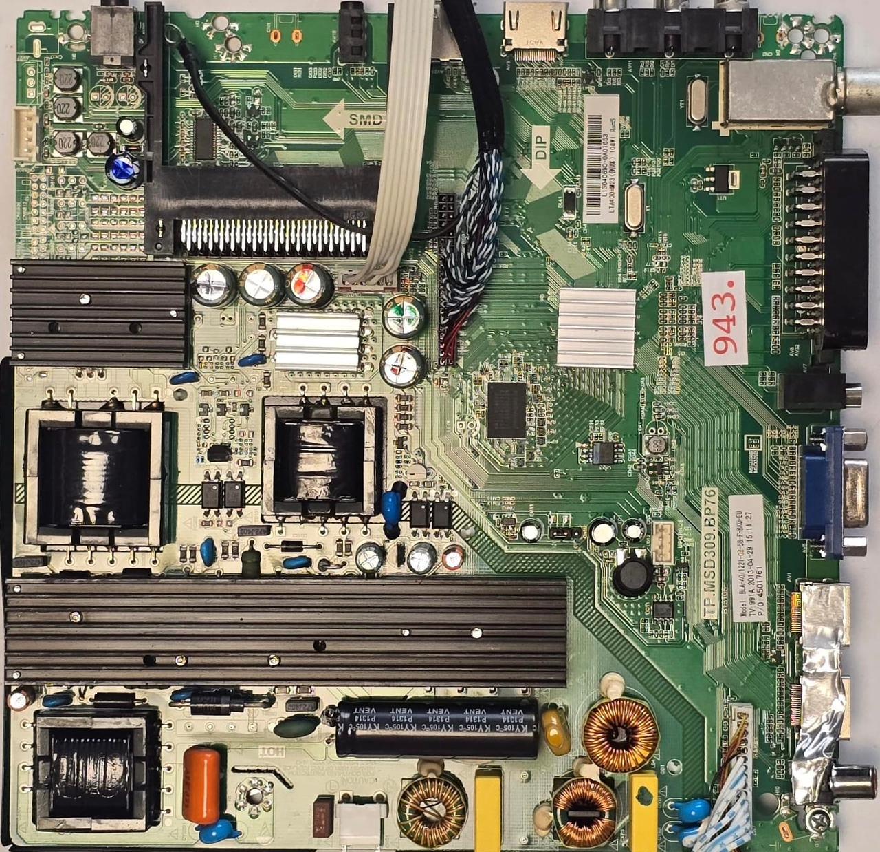 MAINBOARD BLAUPUNKT 40/122I-GB-5B-FHBKU-DE TP.MSD309.BP76 B40A122TCFHD BA40F122BFBKUE761 991A 2013-04-29 15:11:27 4501761 BA40F122BFBKUE761-108607 00140, L13040690-0A01653 LTA400HM23 108W1 RoHS (Gbr) PositionNummer: KT08-943