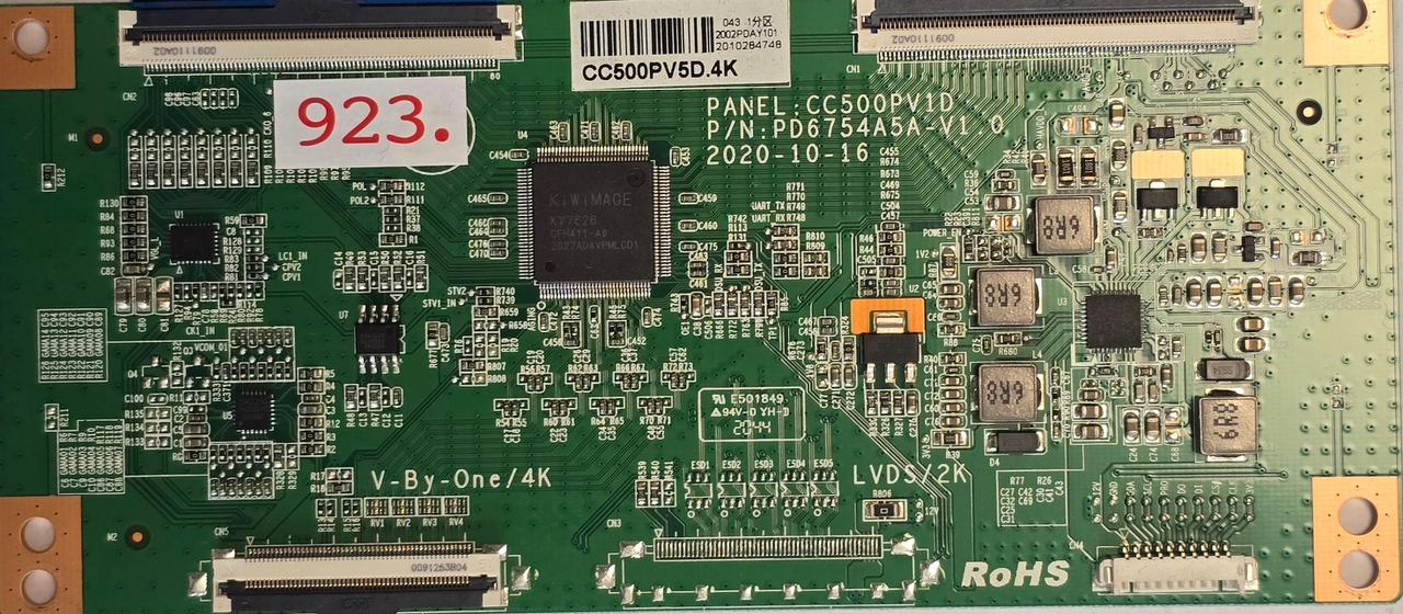 T-CON BOARD GRUNDIG 50 GUB 7022 CC500PV1D PD6754A5A-V1.0 UHD0000000 SN 10200496 83008102004967, 010473105201107709, CC500PV5D.4K 043 2002PDAY101 2010284748 (Gbr) PositionNummer: T38-923