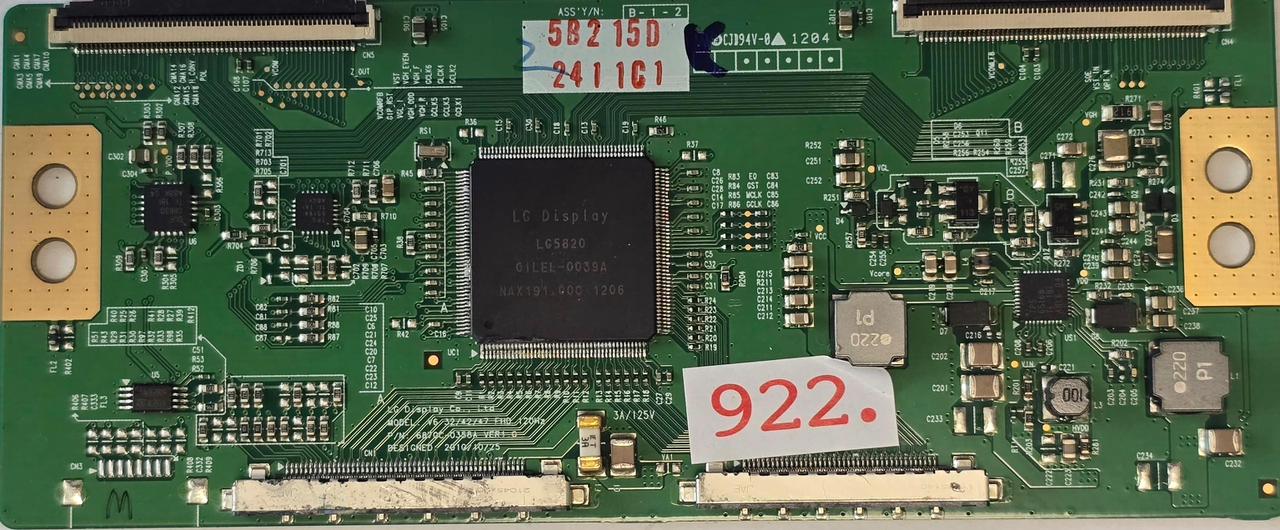 T-CON BOARD PHILIPS 47PFL7606H/12 110605-12 35372 62059 15423 30911 43906 36615 33024 00012 6644001 5B215D 2411C1 VN3L 1208 019830 (Gbr) PositionNummer: T31-922