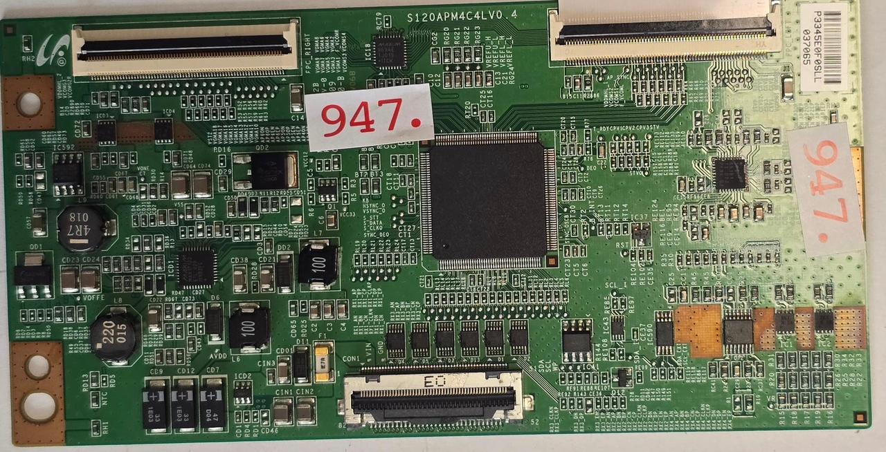 T-CON BOARD SAMSUNG LE40C630K1W LE40C630K1WXZG LE40C630 S120APM4C4LV0.4 Z70P3SMZ901871R, P3345E0F0SLL 037065 (Gbr) PositionNummer: T13-947
