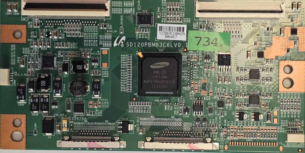 T-CON BOARD THOMSON 55FT5643 SD120PBMB3C6LV0.1 Z1148016485, 55FT5643, Y23869C1H04ZN 006467 (Gbr) PositionNummer: T37-734