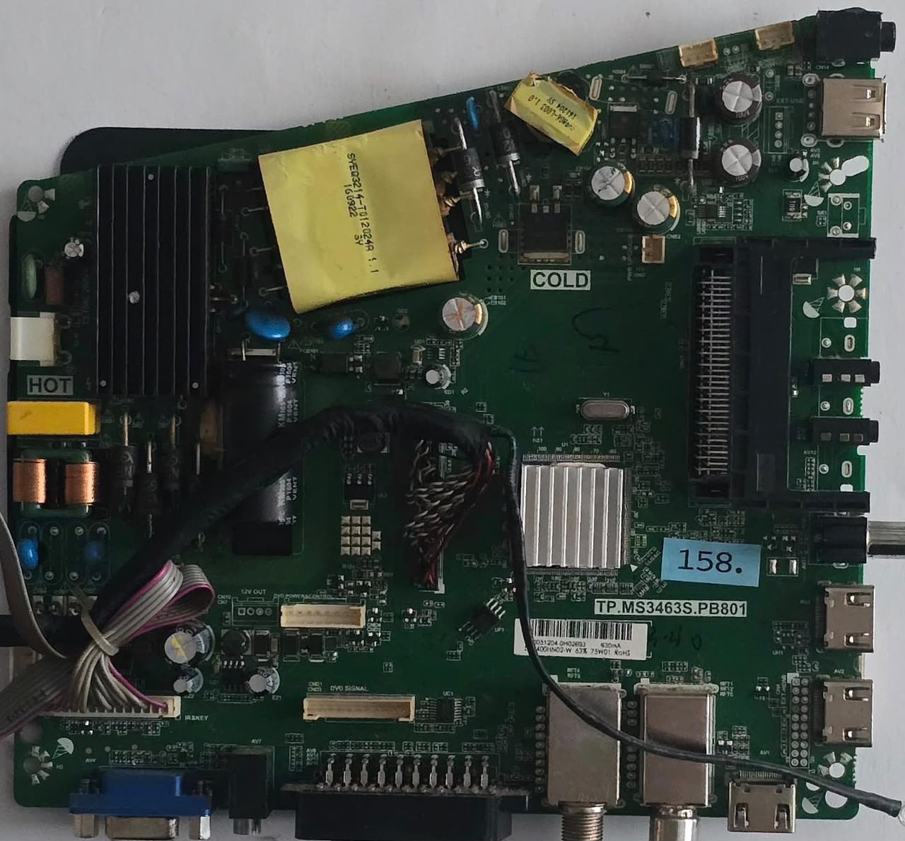 MAINBOARD DYON DYON-SIGMA 40 PRO TP.MS3463S.PB801 E203640 2704602500316, A16031204-0H02693 630mA LSC400HN02-W 65% 75W01 RoHS (Gbr) PositionNummer: KM77-158