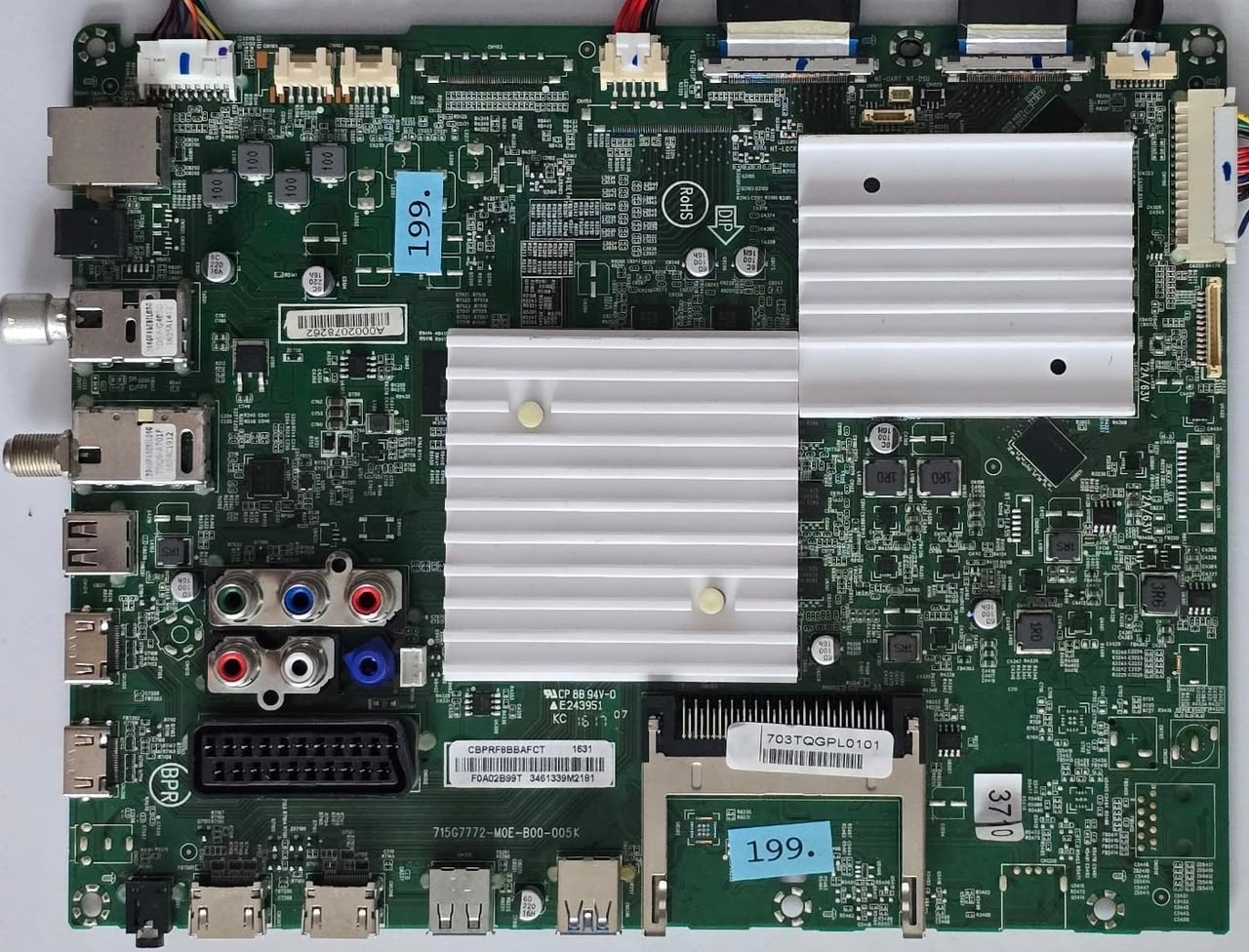 MAINBOARD PHILIPS 43PUS6551/12 715G7772-M0E-B00-005K 6641201 E243951 A0002078262, 703TQGPL0101, CBPRF8BBAFCT 1631 F0A02B99T 3461339M2181 (Gbr) PositionNummer: KT09-199