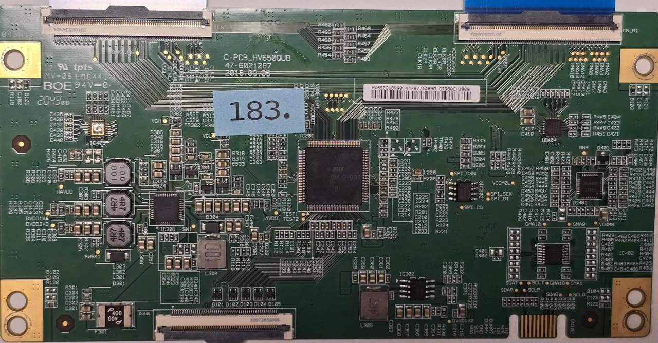 T-CON BOARD HANSEATIC 65H600UDS C-PCB_HV650QUB 47-6021287 E88441, 5541 5101 10129989 2104100087 8622481 100087, HV650QUBN90 44-97714830 GT9B0CH3809(Gbr) PositionNummer: T37-183