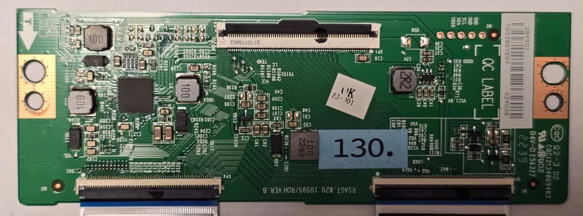 T-CON BOARD HISENSE 55A7HQ RSAG7.820.10595/ROH VER.B CQC12134069483 E56327 284901 TG22BS75GY 329038 (Gbr) PositionNummer: T80-130