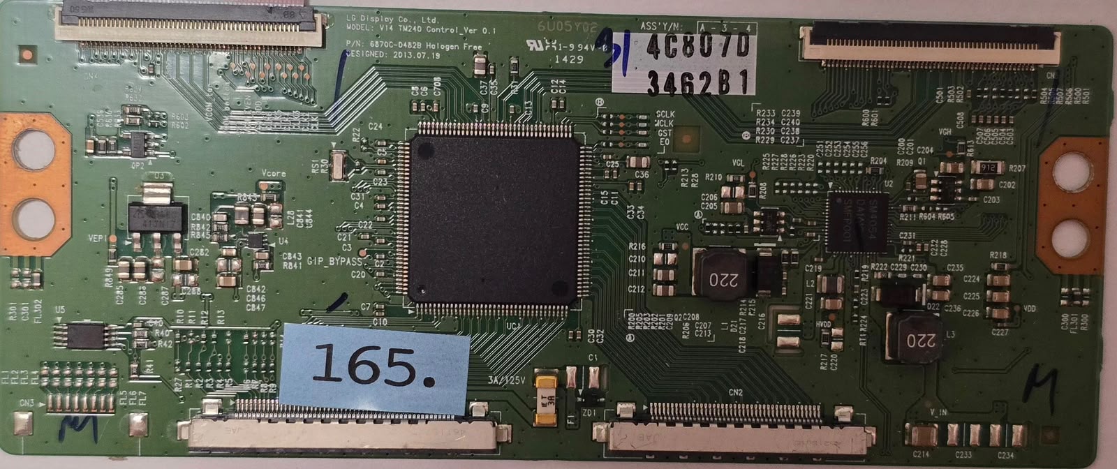 T-CON BOARD METZ V14 TM240 Control_Ver 0.1 6870C-0482B 6U05Y02 4C807D 3462B1 (Gbr) PositionNummer: T09-165
