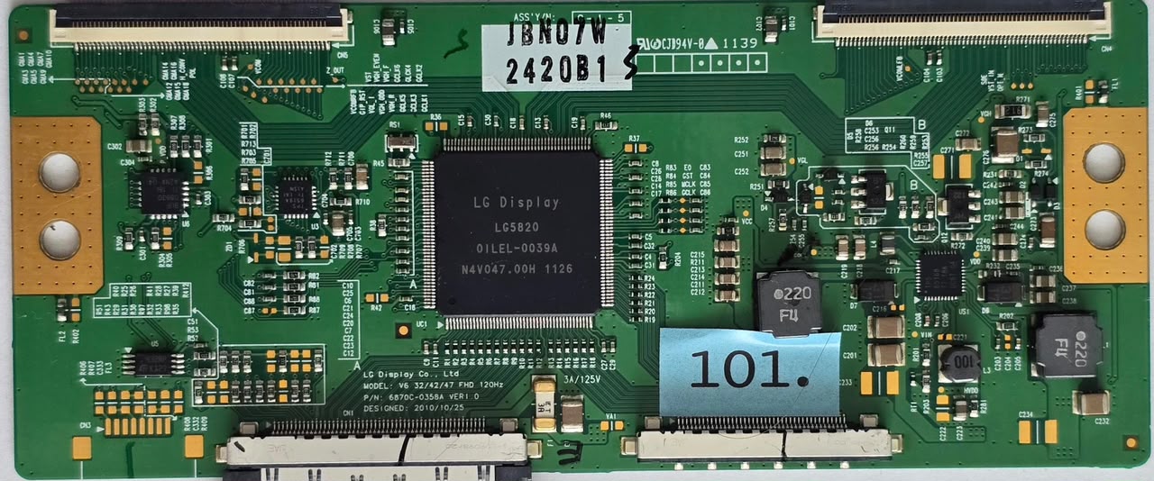 T-CON BOARD PHILIPS 32PFL7606H/12 JBN07W 2420B1 (Gbr) PositionNummer: T31-101