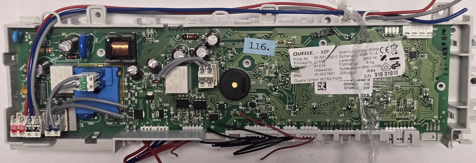 WASCHMASCHINE ELEKTRONIK PRIVILEG AKO 730465-02 132624202 00.591 502 0 21135 81614 HI944333 914521661 MB/Boot 132424425 / B0420009_B 090224 20 541 54, 910 01010 (Gbr) Position Nummer: W08-116