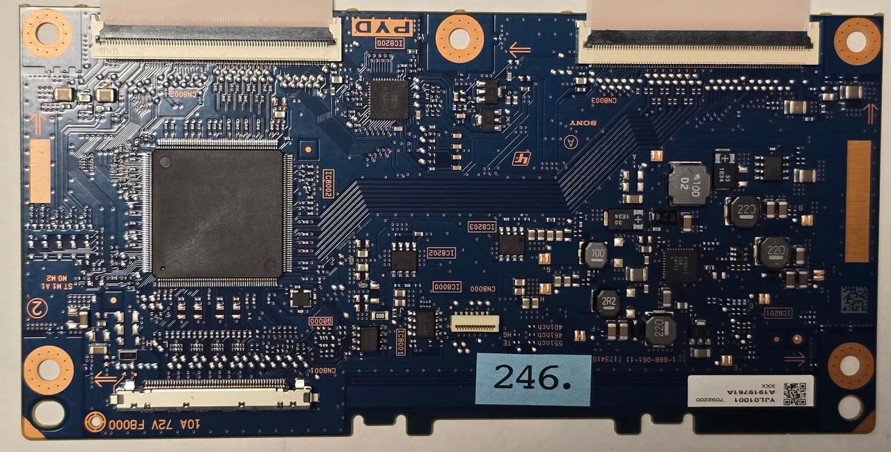 T-CON BOARD SONY KDL-46W905A 1-888-061-11 (173410711) 5449001 10A 72V F8000 YJL01001 A1919761A XXX 7092200 (Gbr) PositionNummer: T53-246