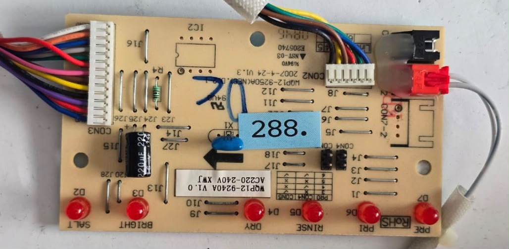 WASCHMASCHINE ELEKTRONIK BOMANN WQP12-9240A V1.0 WQP12-9250A(NE0).D.2.1 E205740 (Gbr) Position Nummer: W12-288