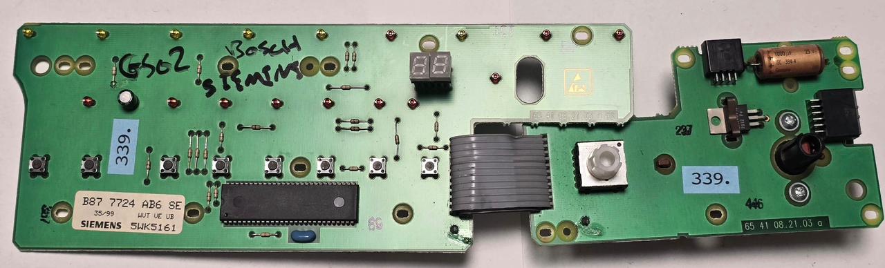GESCHIRRSPÜLMASCHINE STEUER-MODULE BEDIENTEIL BOSCH SIEMENS 5WK5161 B87 7724 AB6 SE 65 4108.21.03 a (Gbr) PositionNummer: GS02-339