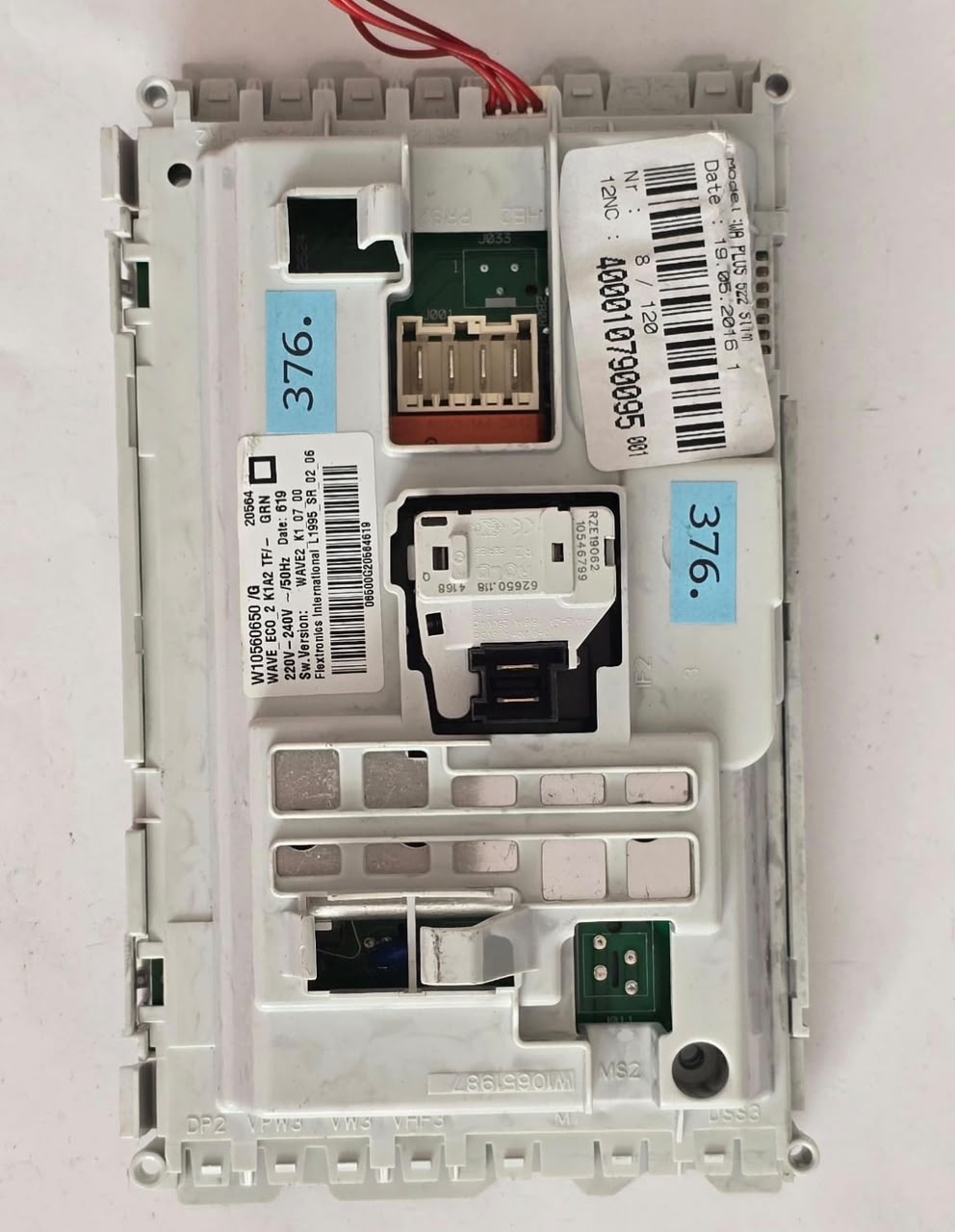 WASCHMASCHINE ELEKTRONIK BAUKNECHT W10560650/G WA PLUS 522 20564 WAVE_EC0_2 K1A2 WAVE2_K1_07_00 L1995_SR_02_06 W10651987 W10459617 400010790095 001, 06500G20564619 (Gbr) Position Nummer: WM33-376