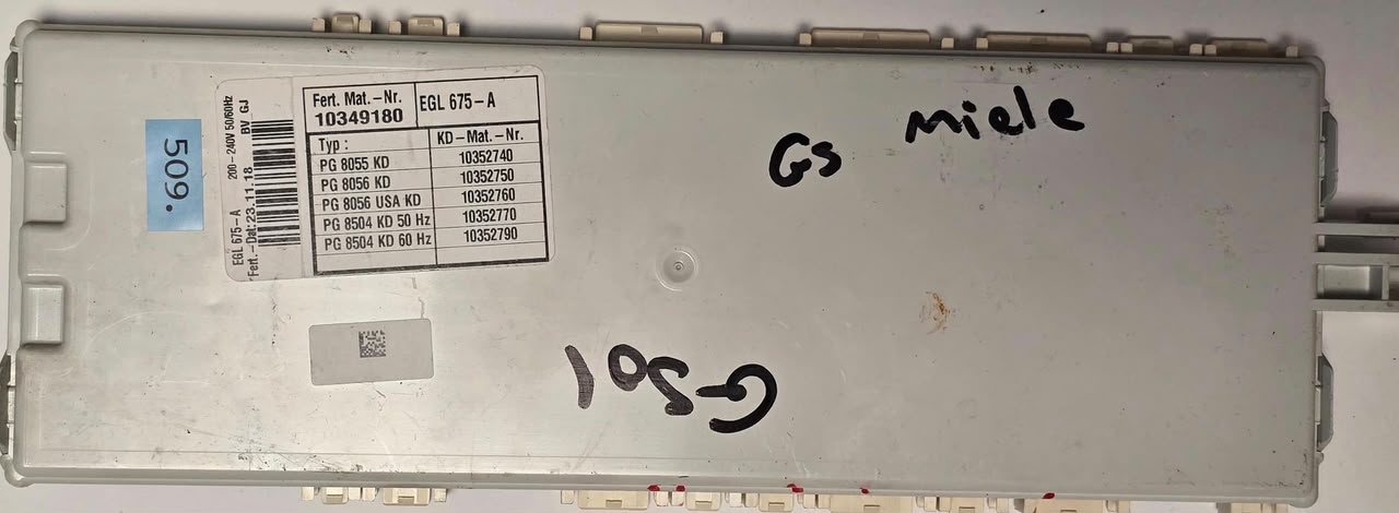 GESCHIRRSPÜLMASCHINE STEUER-MODULE BEDIENTEIL MIELE EGL675-A Mat.-Nr.10349180 KD-Mat.-Nr. 10352740 10352750 10352760 10352770 10352790 PG 8055 KD PG 8056 KD PG 8056 USA KD PG 8504 KD 50 Hz PG 8504 KD 60 Hz EGL 675-A 200-240V 50/60Hz Fert.-Dat:23.11.18 BV_GJ (Gbr) PositionNummer: GS01-509